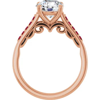 Crimson Pave Engagement Ring