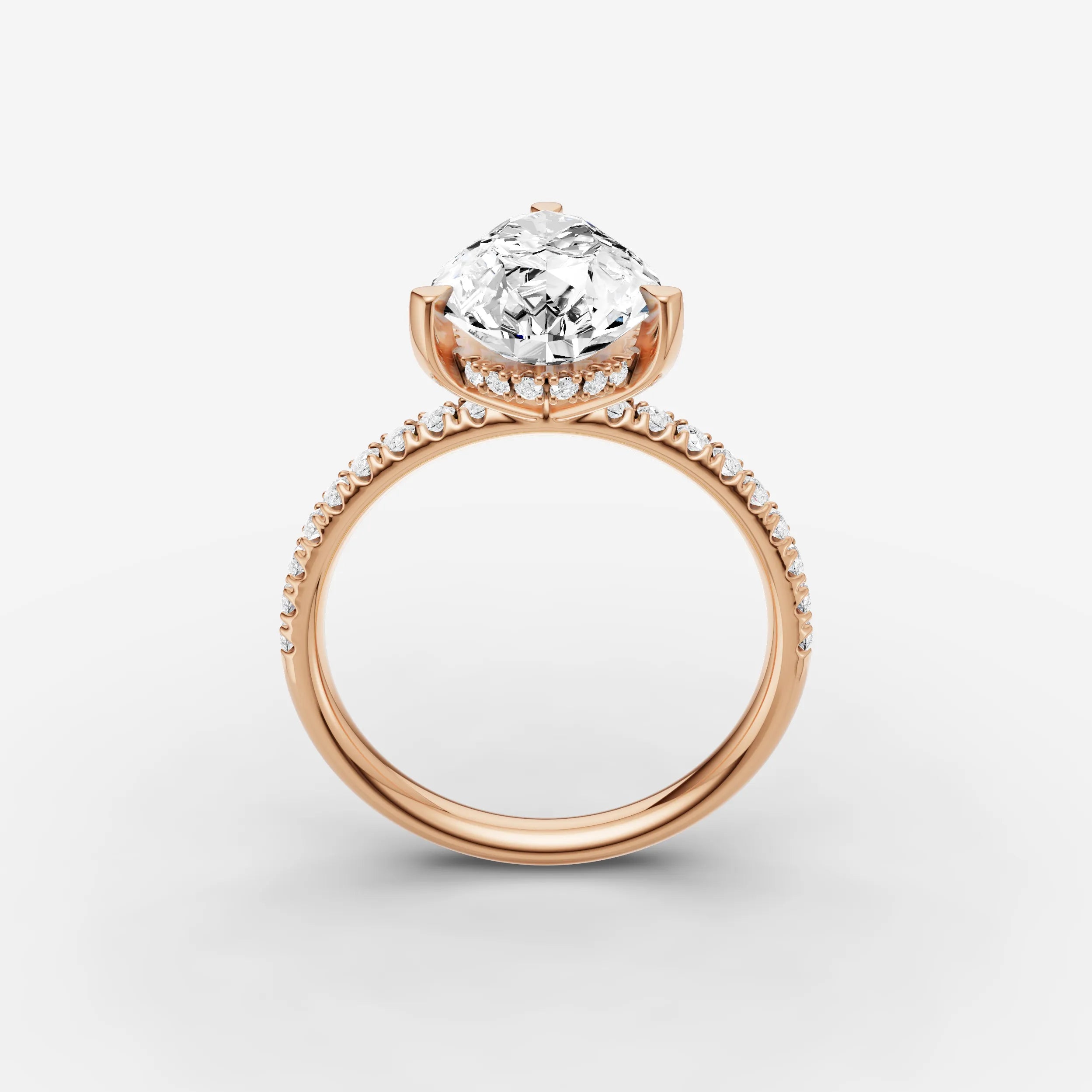 Hidden Halo & Pave - Pear