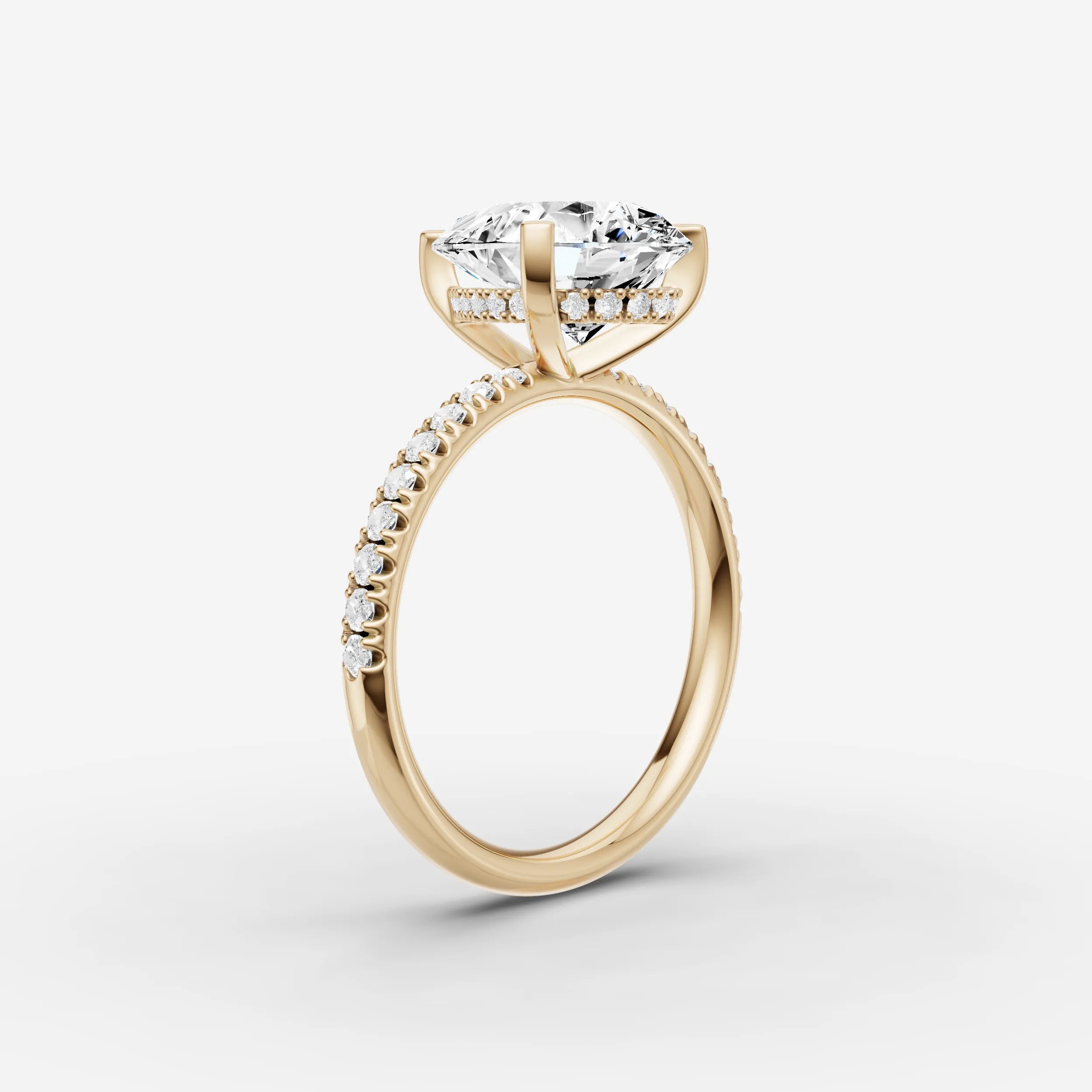 Hidden Halo & Pave - Pear