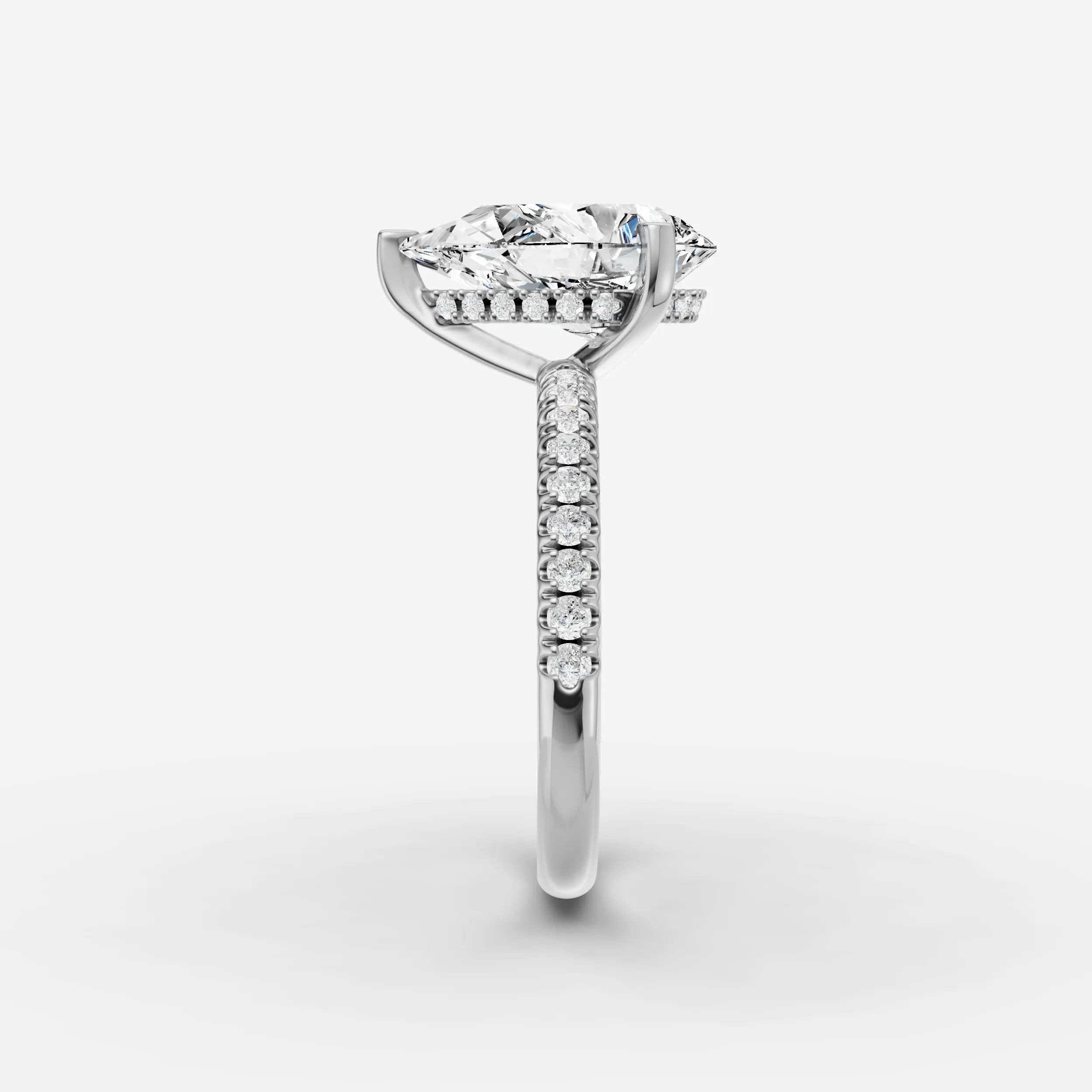 Hidden Halo & Pave - Pear