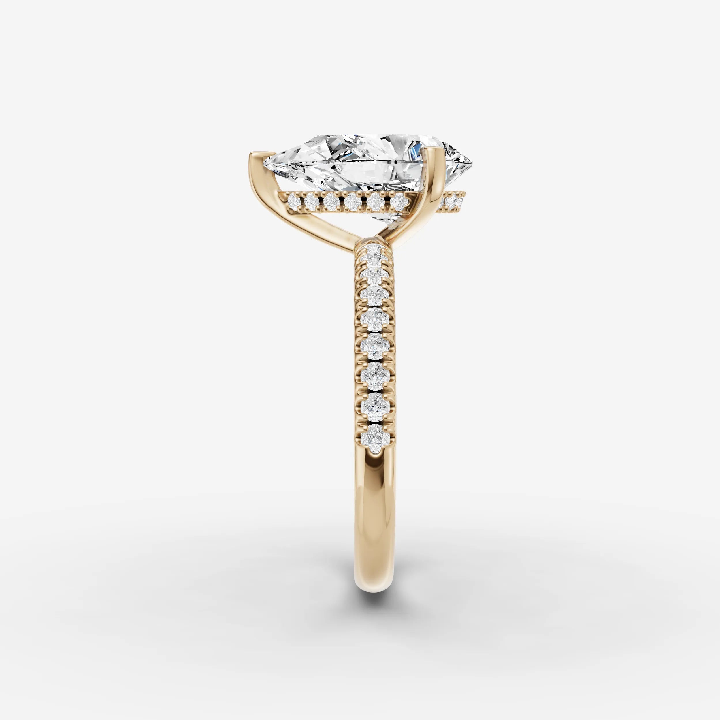 Hidden Halo & Pave - Pear