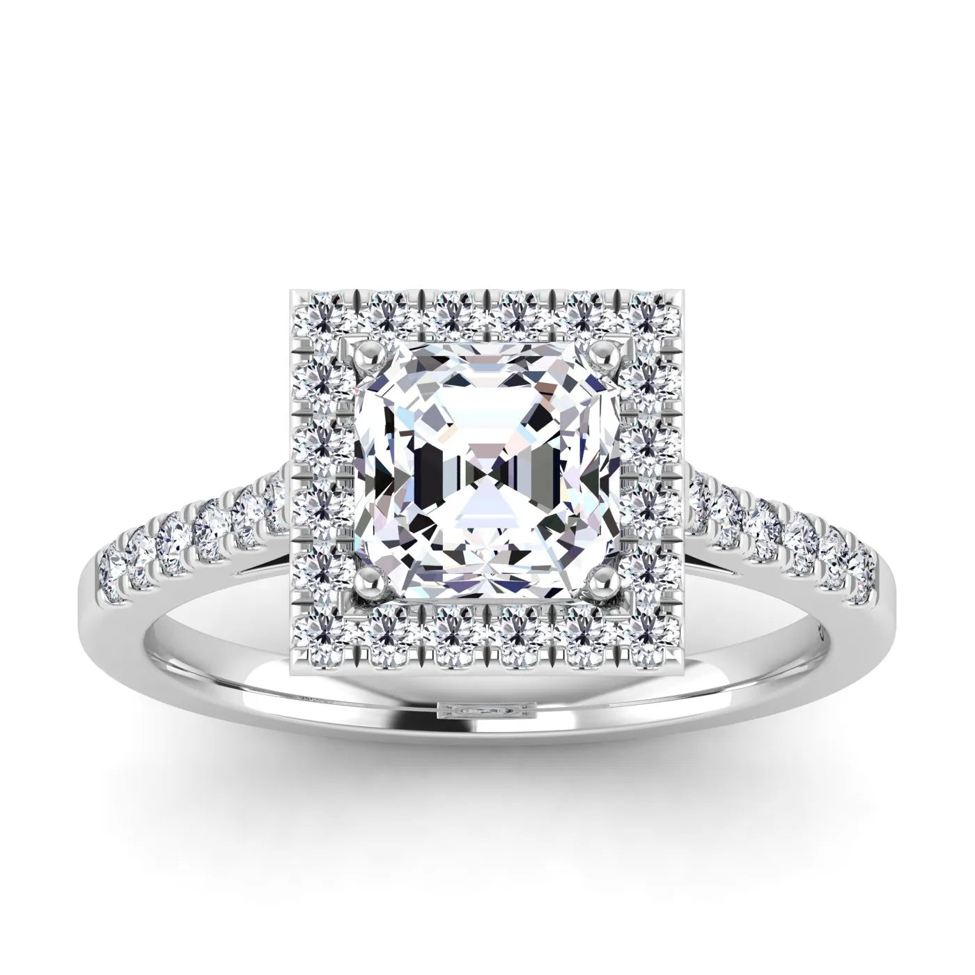 Asscher-White Gold|Asscher|14K White Gold|18K White Gold|Platinum