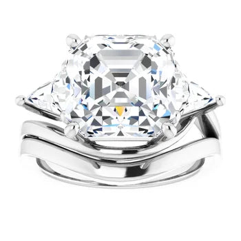 Asscher-White Gold|Asscher|14K White Gold|18K White Gold|Platinum