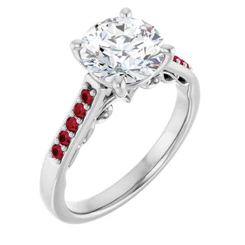 Crimson Pave Engagement Ring