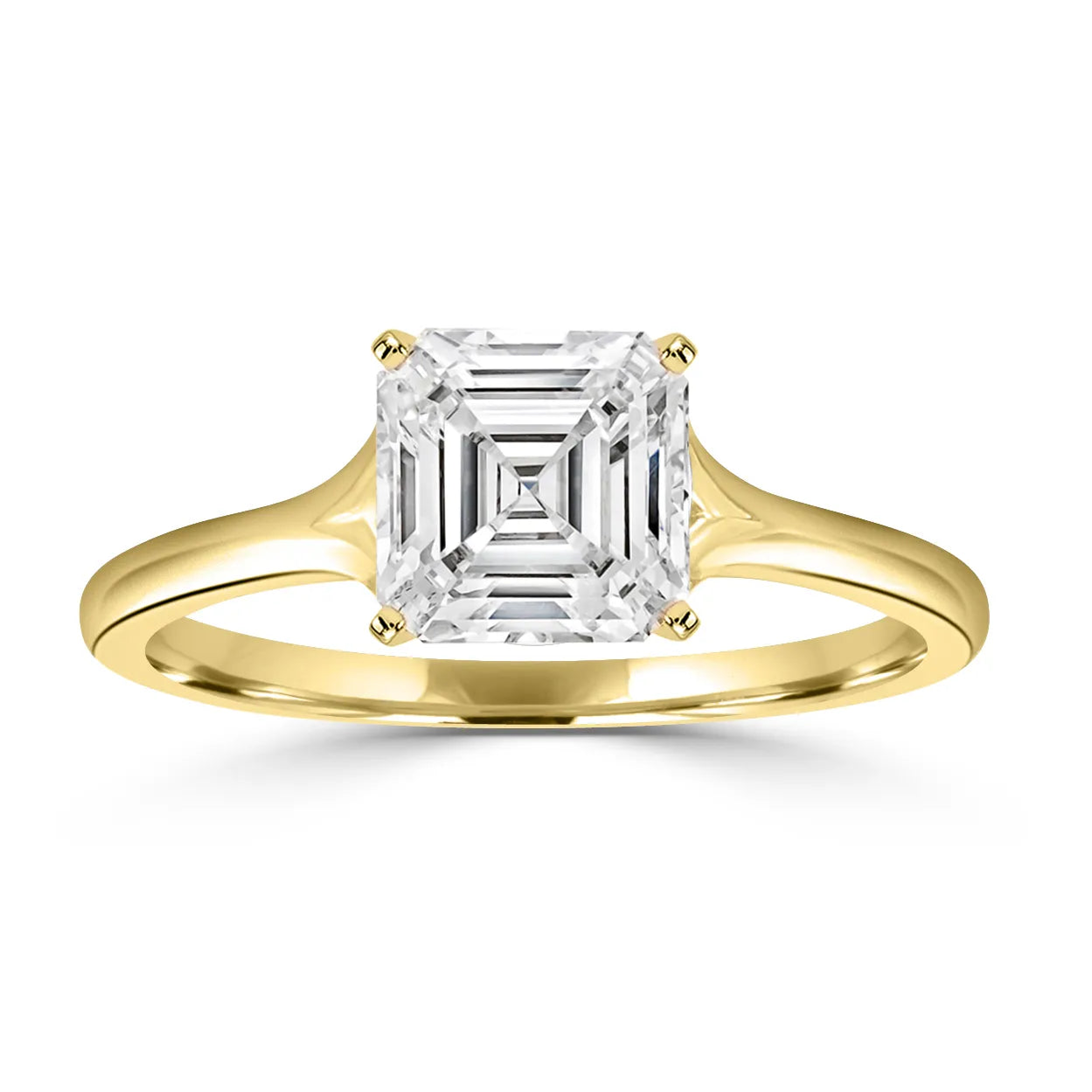 Asscher-Yellow Gold|Asscher|14K Yellow Gold|18K Yellow Gold