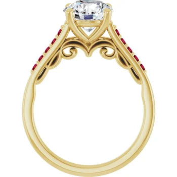 Crimson Pave Engagement Ring