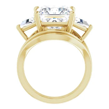 Golden Trio Solitaire Ring