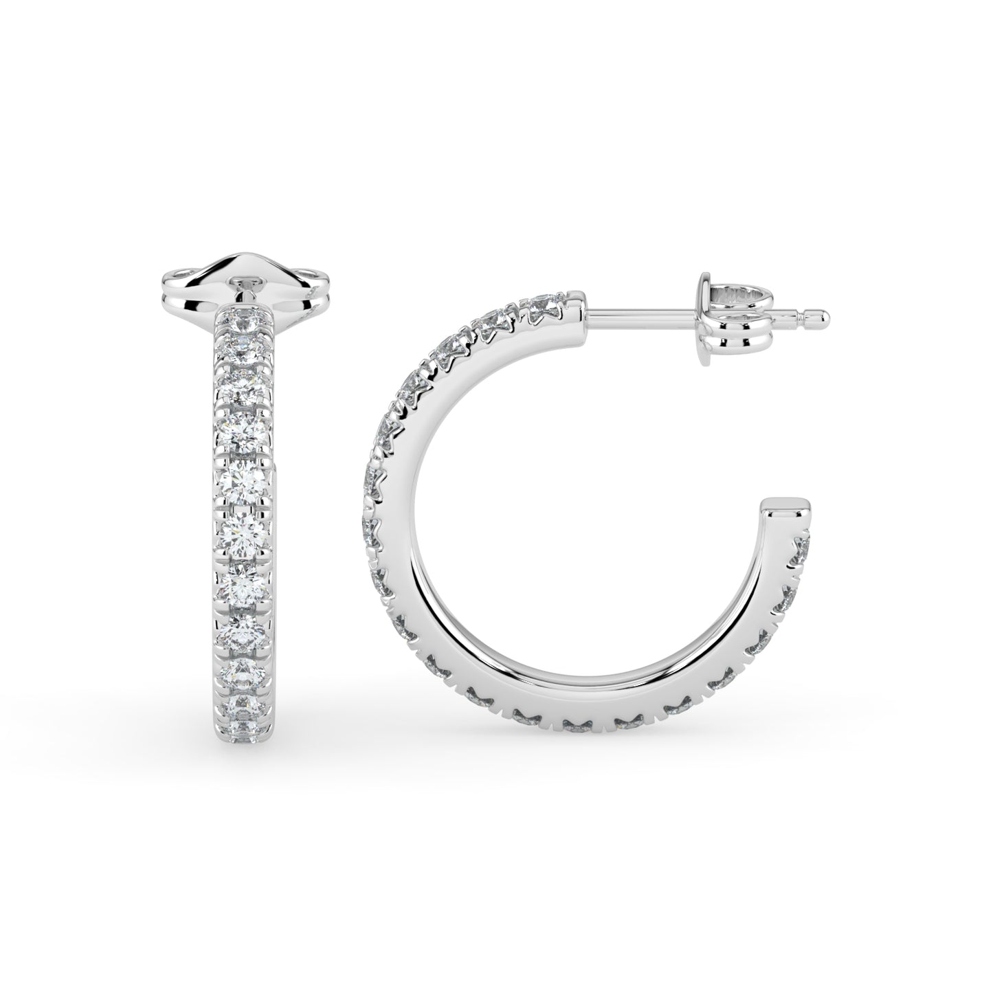 Claw Set Diamond Hoop Earring