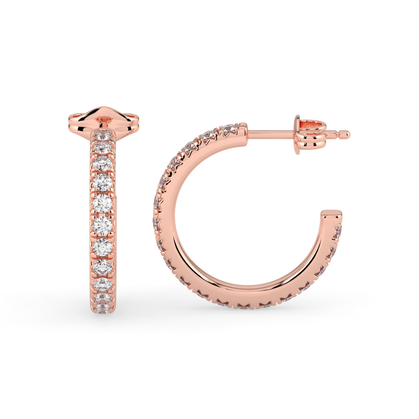 Claw Set Diamond Hoop Earring