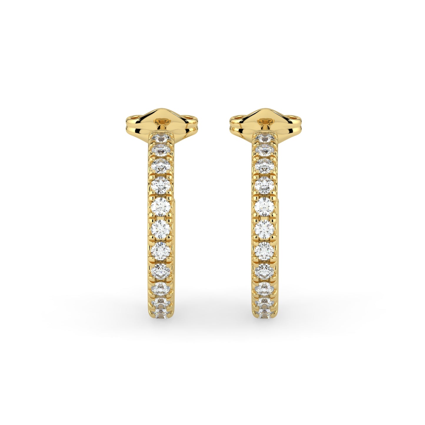 Claw Set Diamond Hoop Earring