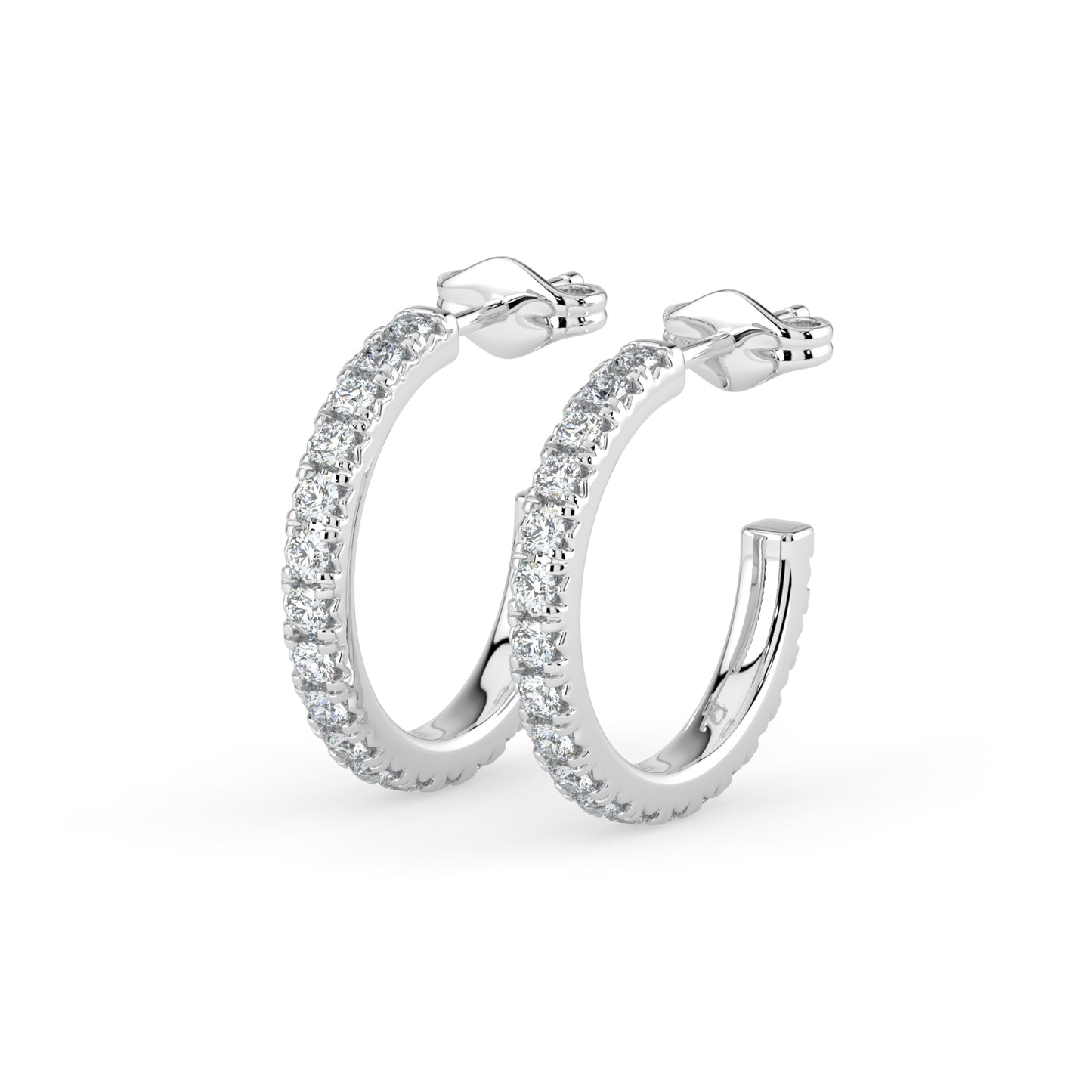 Claw Set Diamond Hoop Earring