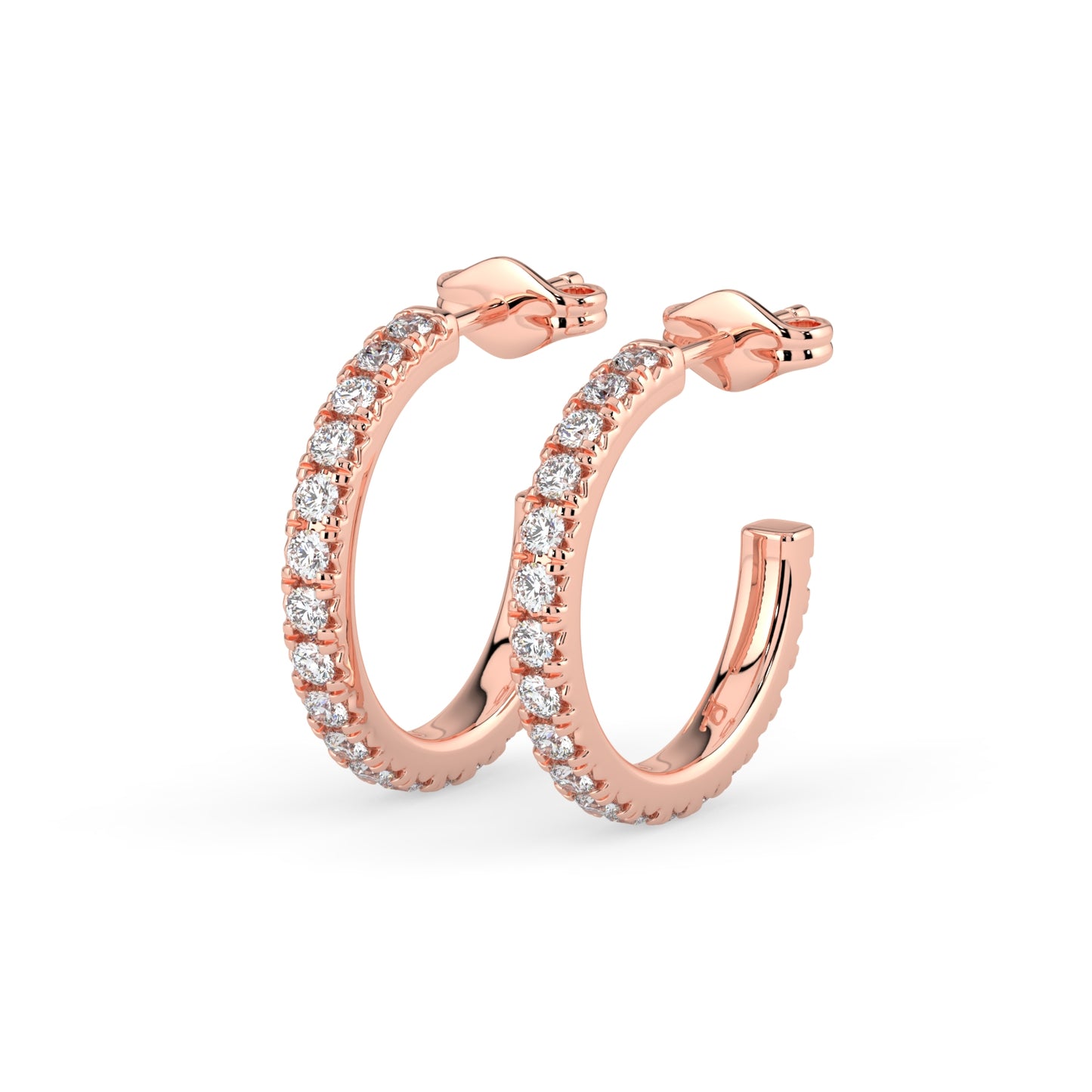 Claw Set Diamond Hoop Earring