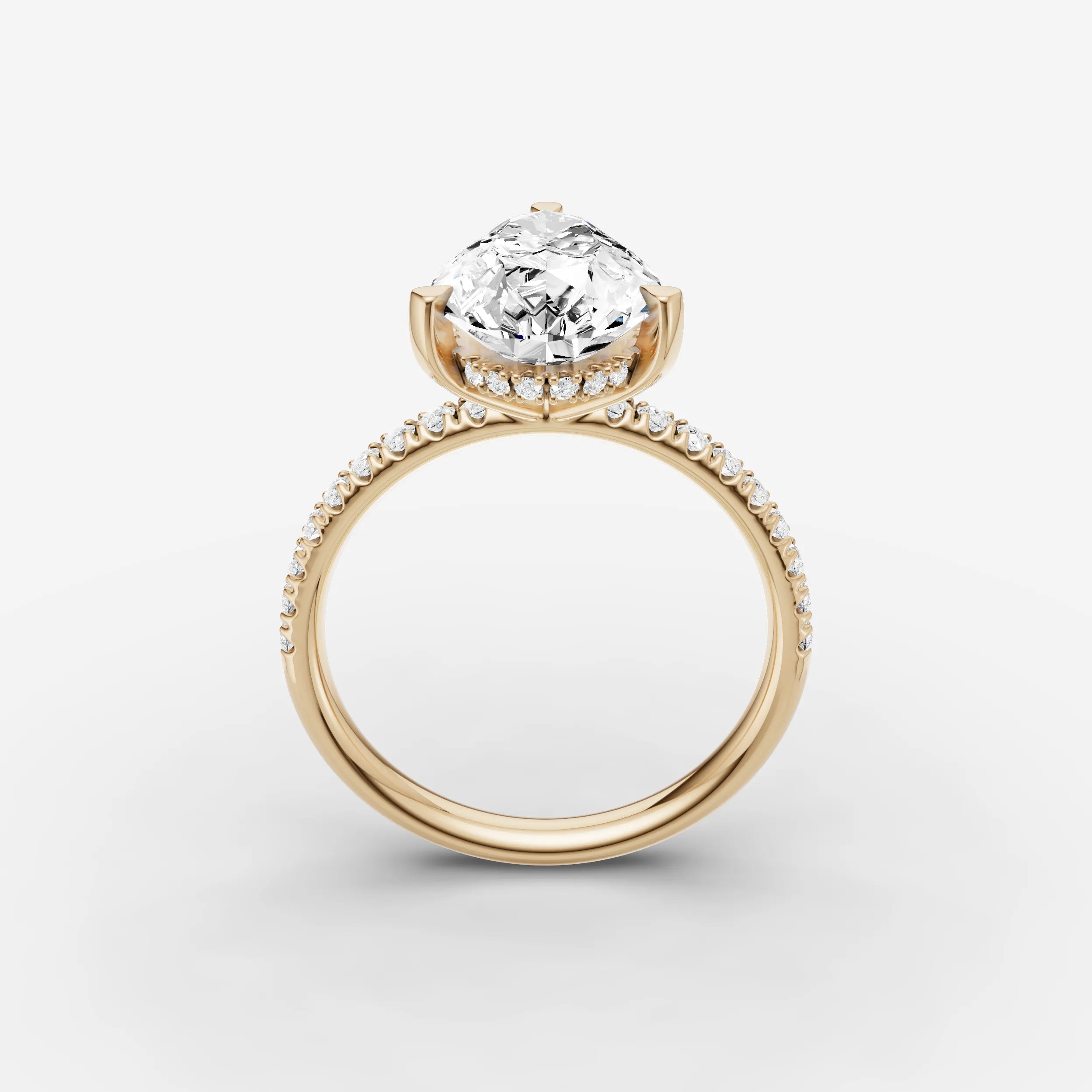 Hidden Halo & Pave - Pear