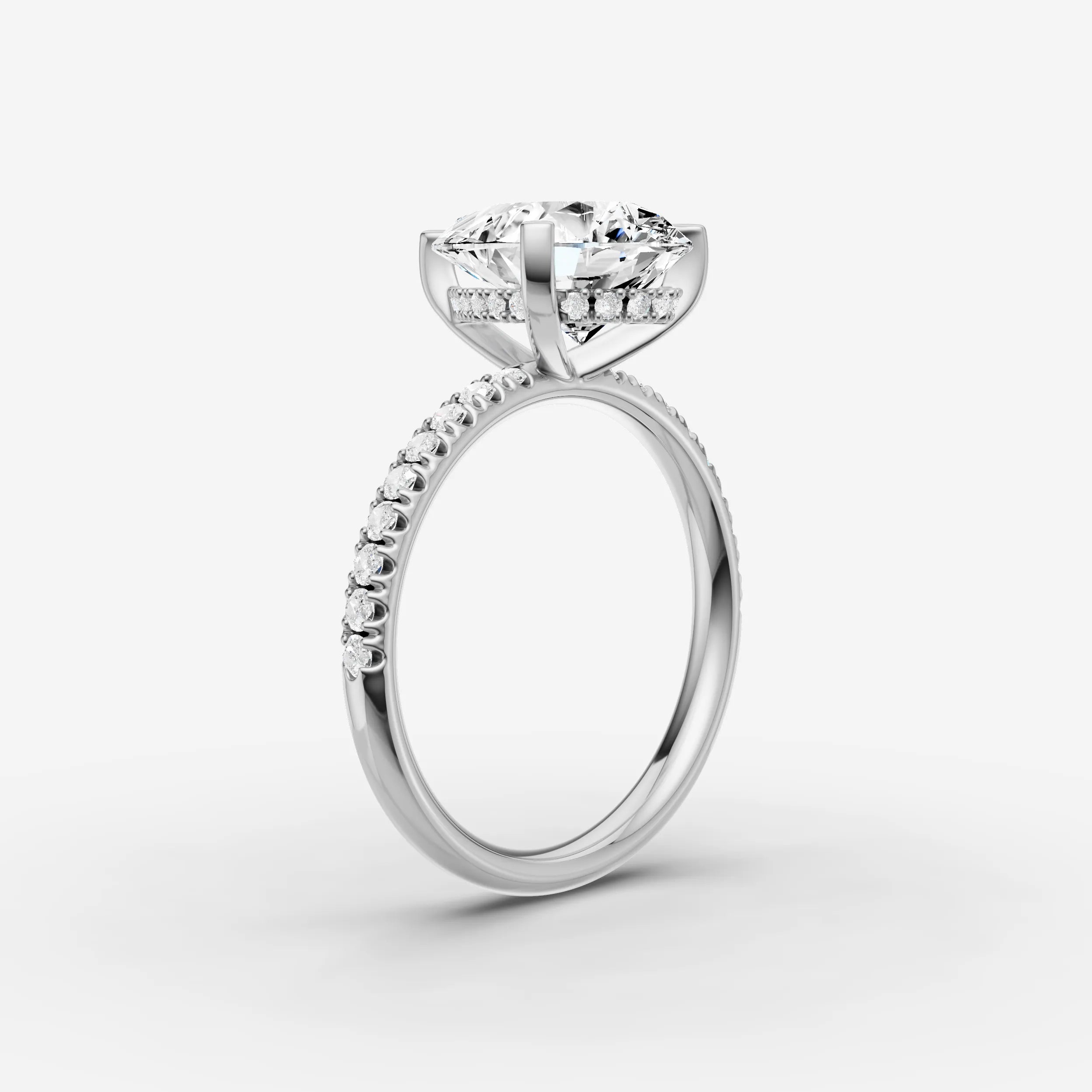 Hidden Halo & Pave - Pear