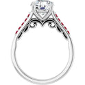Crimson Pave Engagement Ring